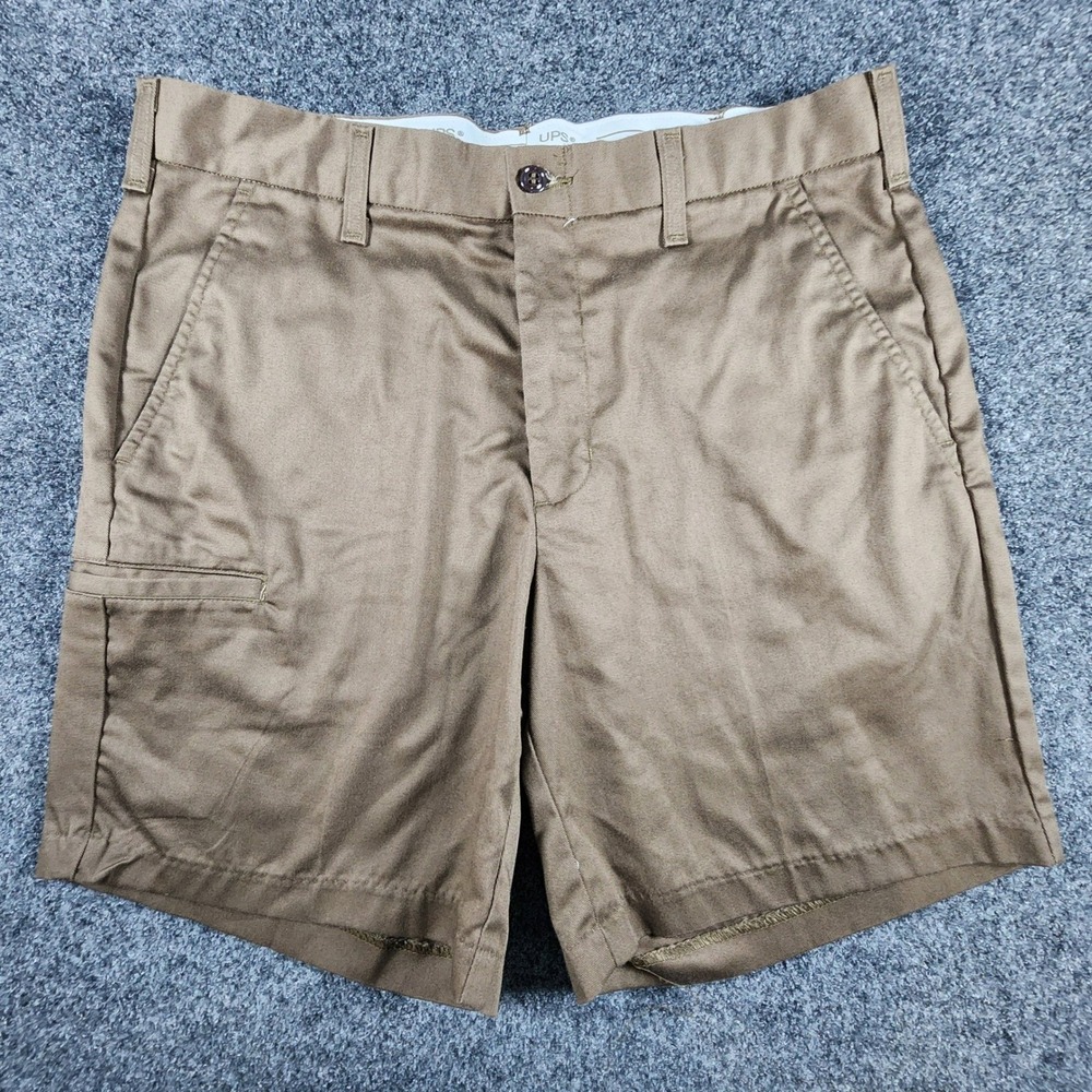 WearGuard UPS Uniform Shorts Mens‎ 34 Brown Utility Workwear Cargo Flat Front